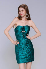 Sheath-Column Mini Metallic Homecoming Dress CS0966 - COCOMELODY