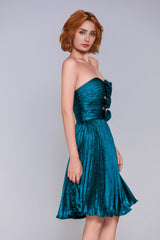 A-Line Mini Metallic Homecoming Dress CS0967 - COCOMELODY