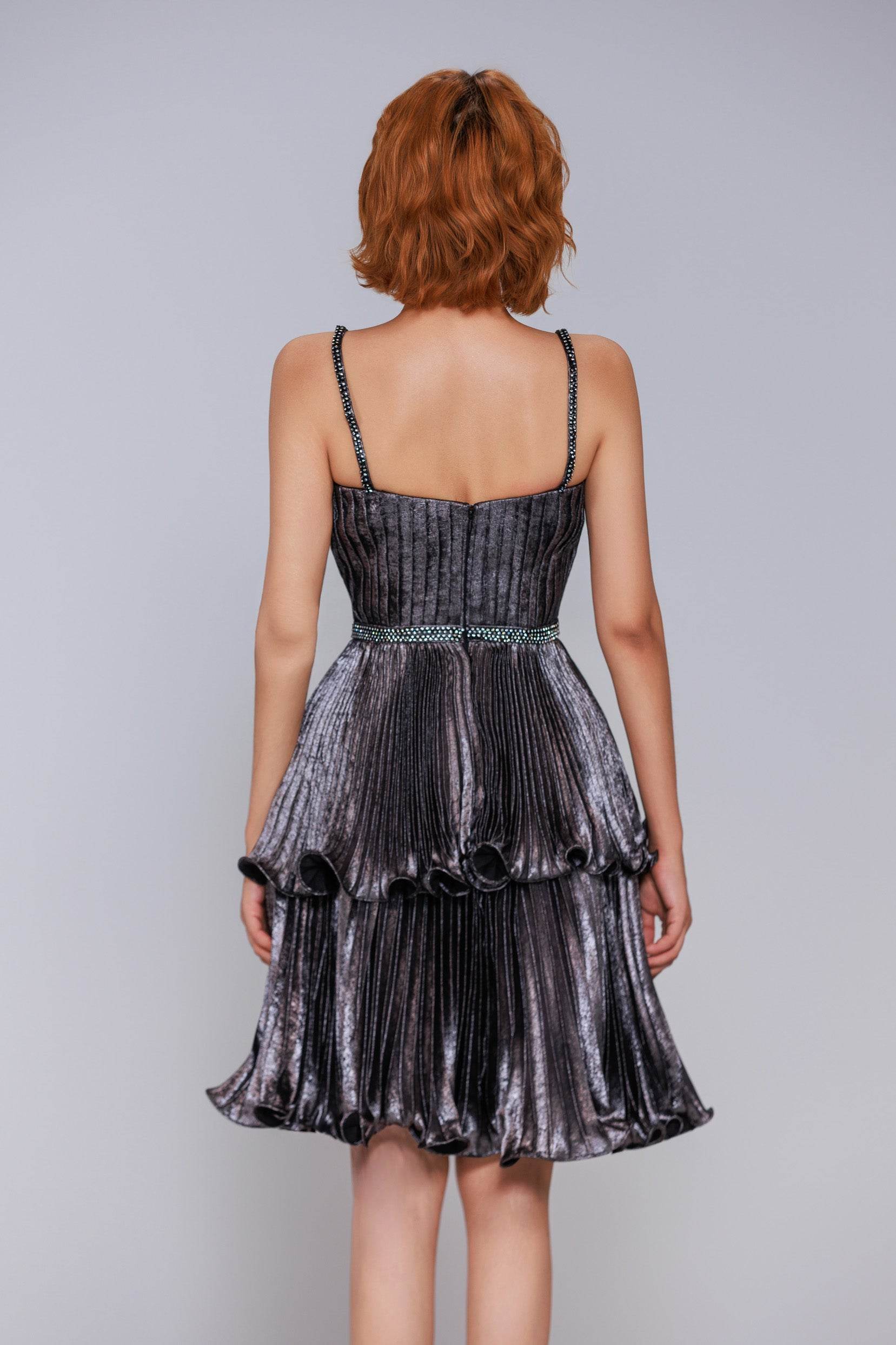 A-Line Mini Metallic Homecoming Dress CS0968 - COCOMELODY