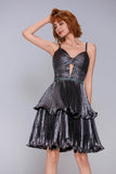 A-Line Mini Metallic Homecoming Dress CS0968 - COCOMELODY