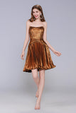 A-Line Mini Metallic Homecoming Dress CS0969 - COCOMELODY