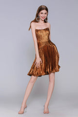 A-Line Mini Metallic Homecoming Dress CS0969 - COCOMELODY