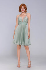 A-Line Mini Acetate Satin Homecoming Dress CS0972 - COCOMELODY