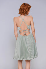 A-Line Mini Acetate Satin Homecoming Dress CS0972 - COCOMELODY