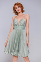 A-Line Mini Acetate Satin Homecoming Dress CS0972 - COCOMELODY