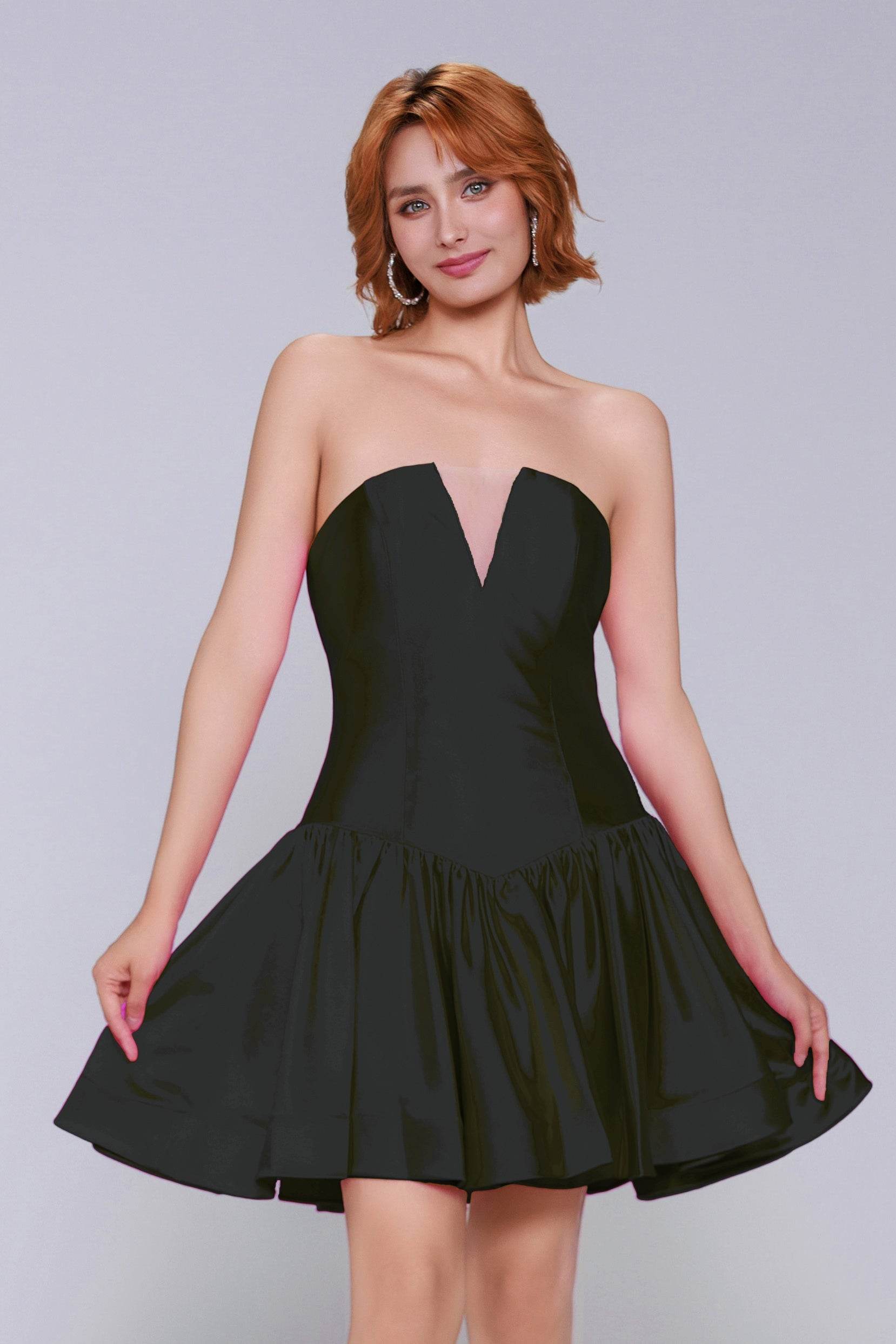 A-Line Mini Stretch Satin Homecoming Dress CS0973 - COCOMELODY