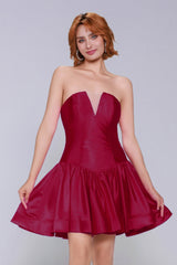 A-Line Mini Stretch Satin Homecoming Dress CS0973 - COCOMELODY