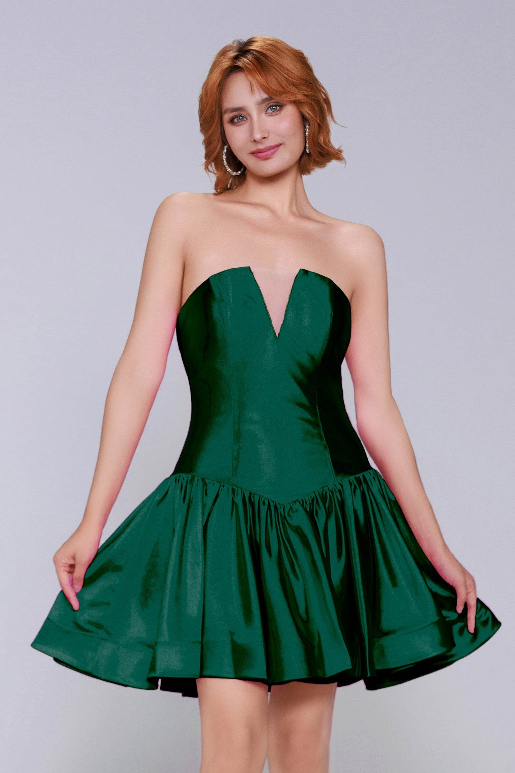A-Line Mini Stretch Satin Homecoming Dress CS0973 - COCOMELODY
