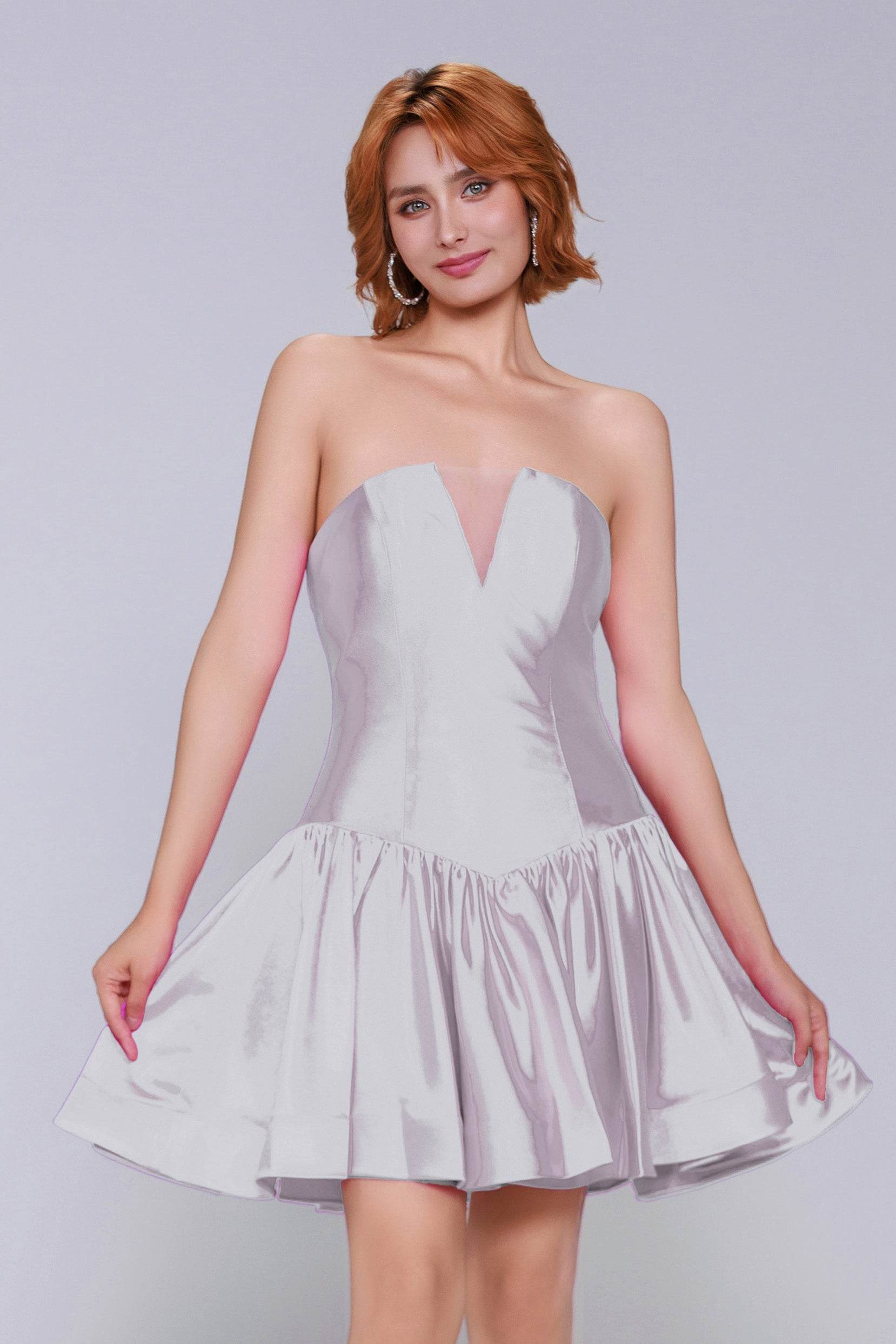 A-Line Mini Stretch Satin Homecoming Dress CS0973 - COCOMELODY