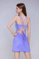 Sheath-Column Mini Stretch Crepe Homecoming Dress CS0976 - COCOMELODY