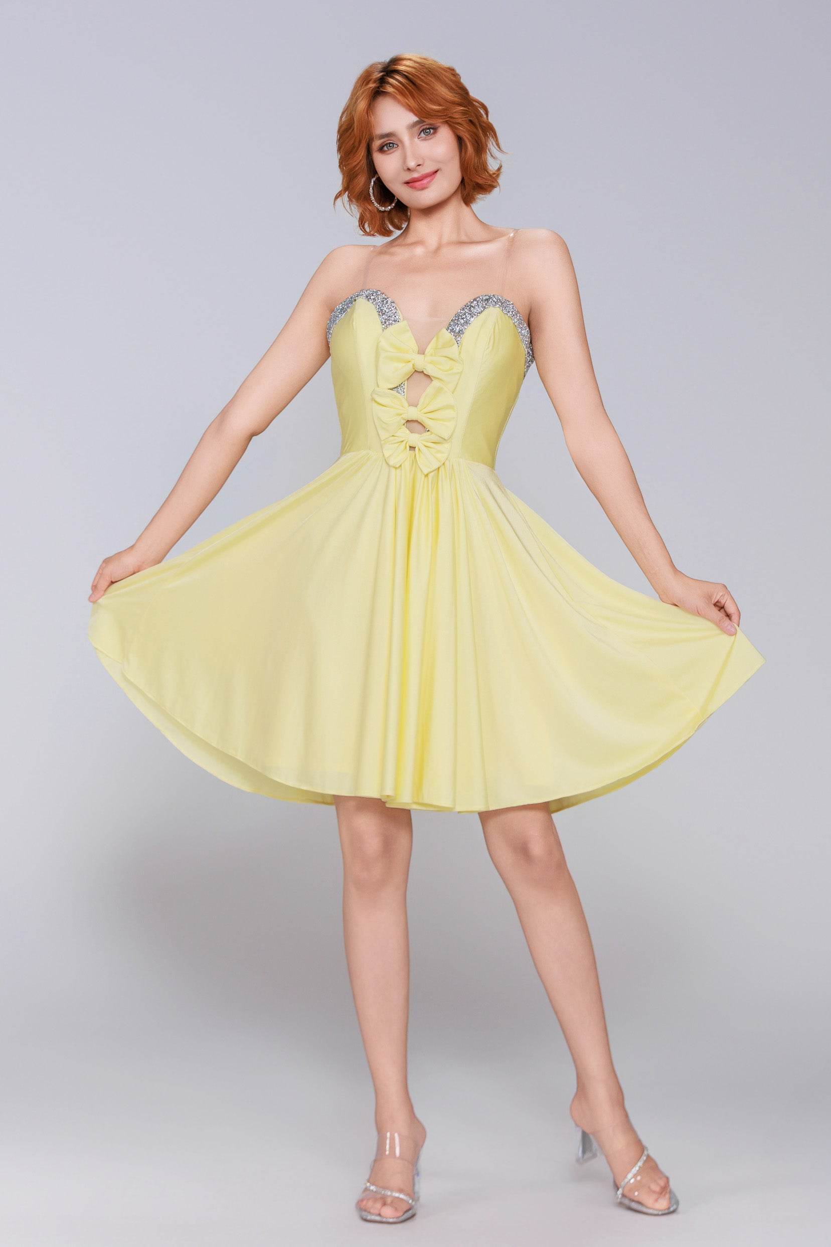 A-Line Mini Stretch Crepe Homecoming Dress CS0980 - COCOMELODY