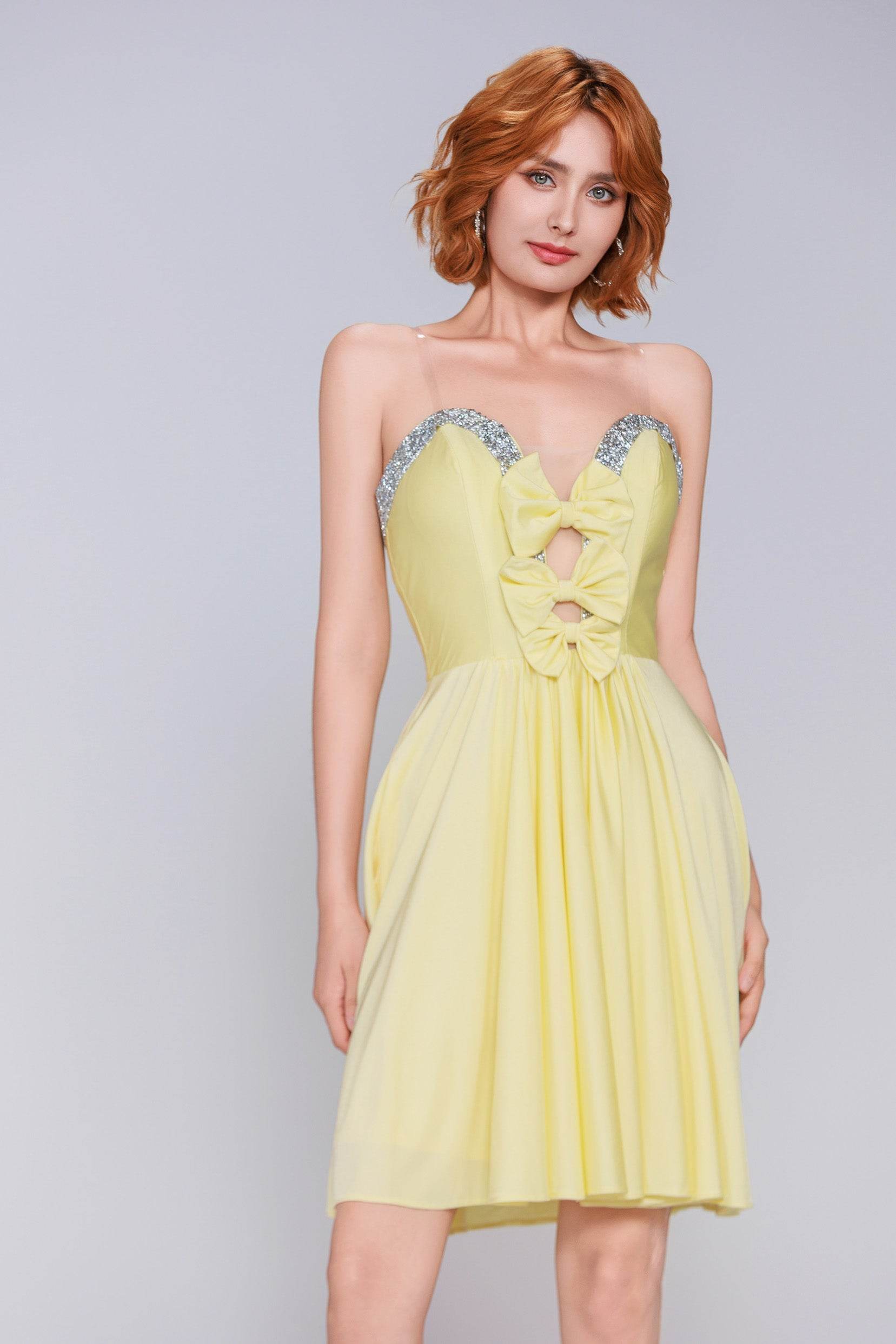 A-Line Mini Stretch Crepe Homecoming Dress CS0980 - COCOMELODY