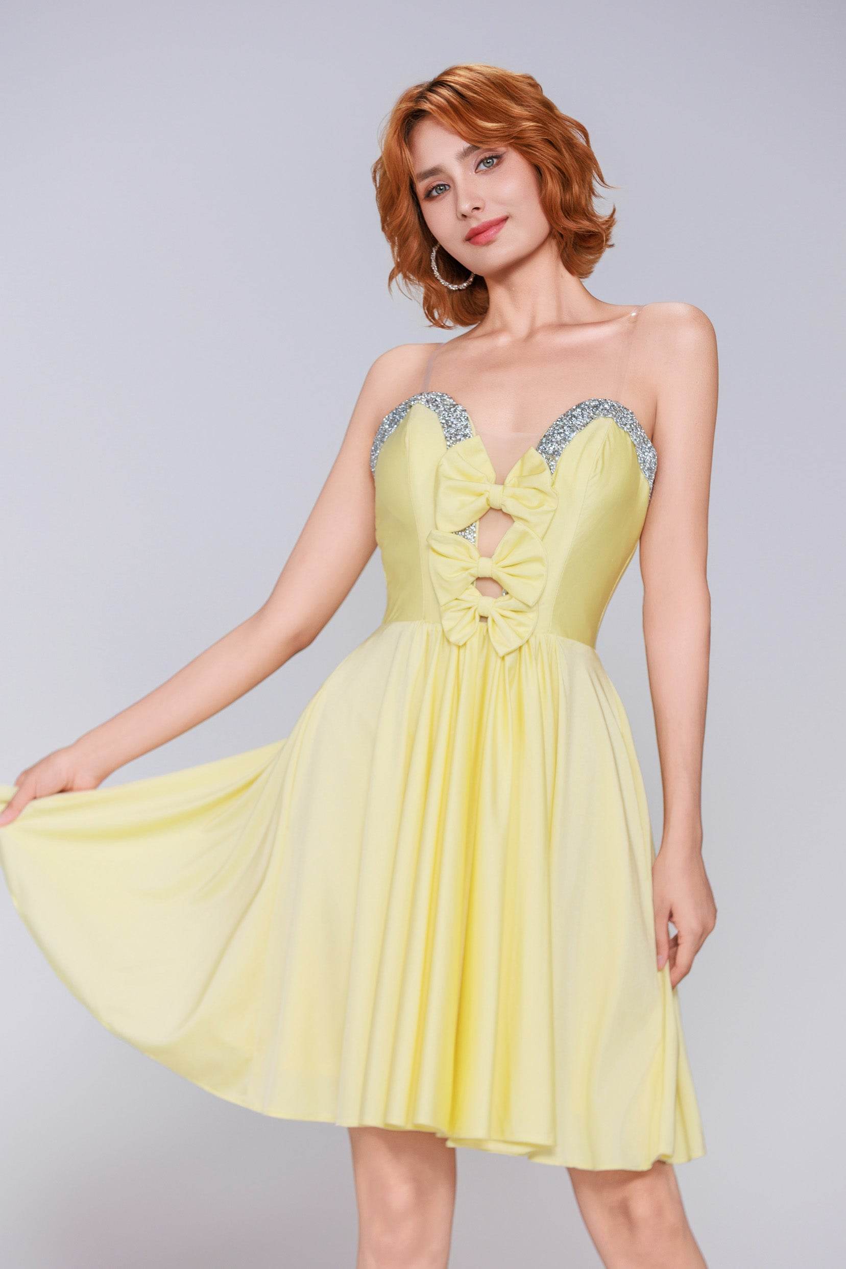 A-Line Mini Stretch Crepe Homecoming Dress CS0980 - COCOMELODY