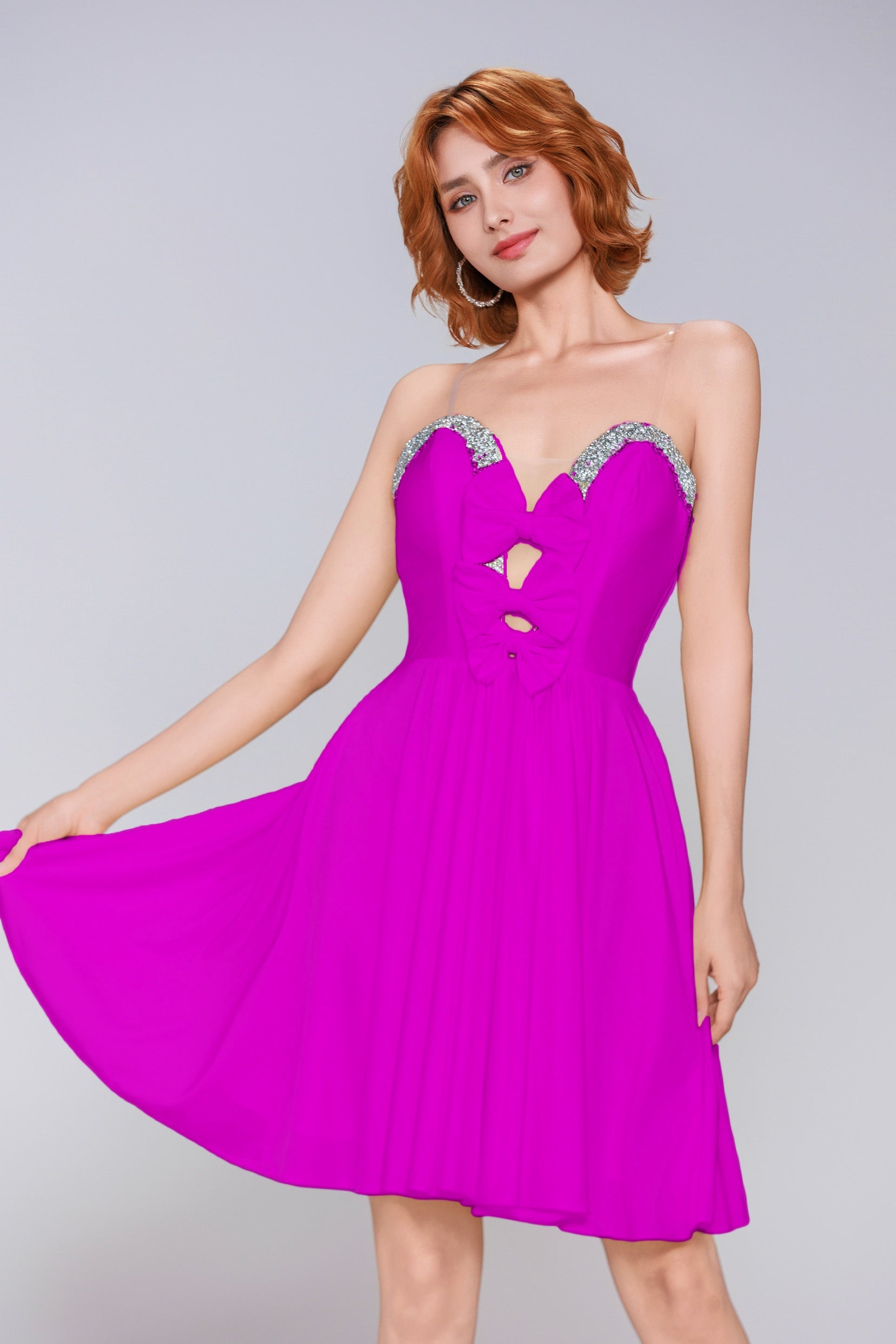 A-Line Mini Stretch Crepe Homecoming Dress CS0980
