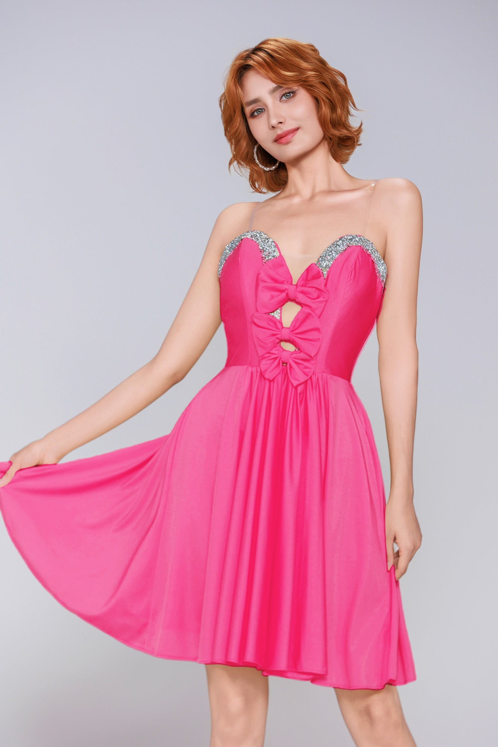 A-Line Mini Stretch Crepe Homecoming Dress CS0980