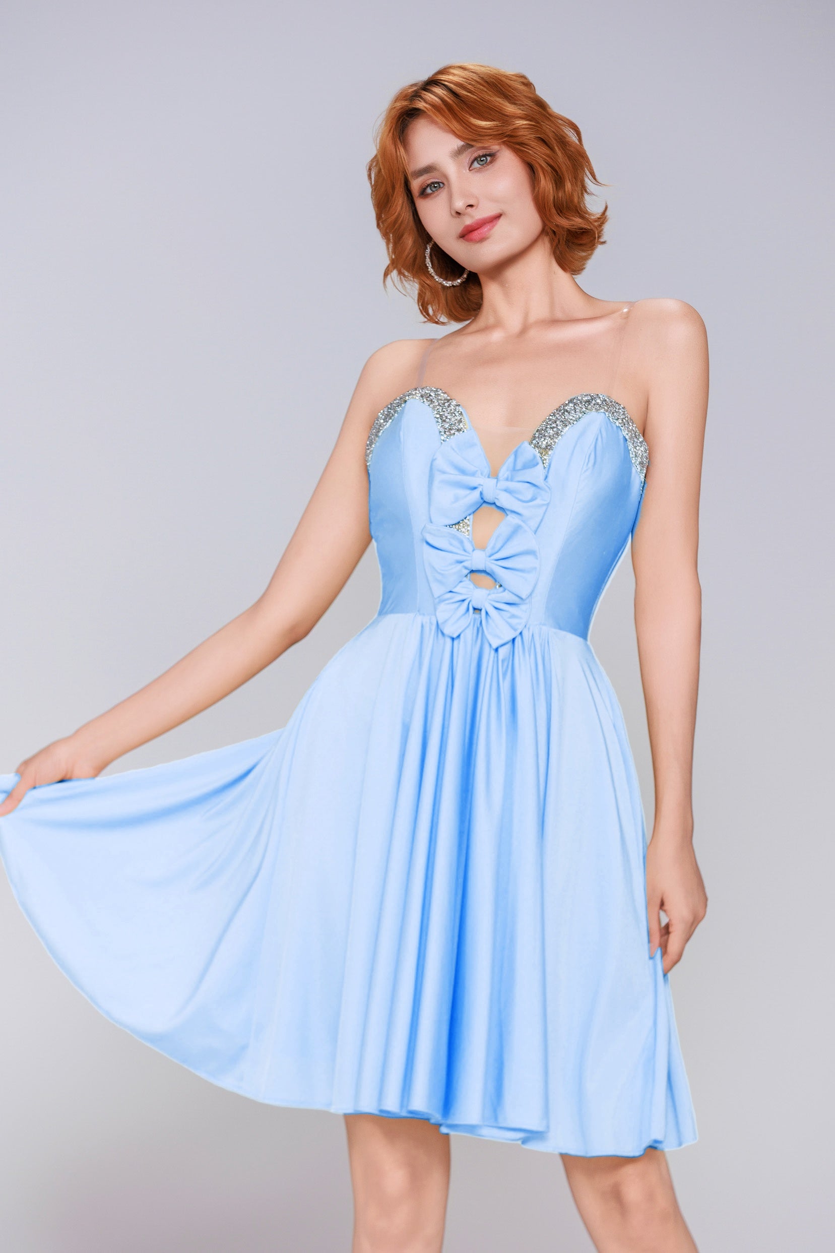 A-Line Mini Stretch Crepe Homecoming Dress CS0980