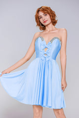 A-Line Mini Stretch Crepe Homecoming Dress CS0980