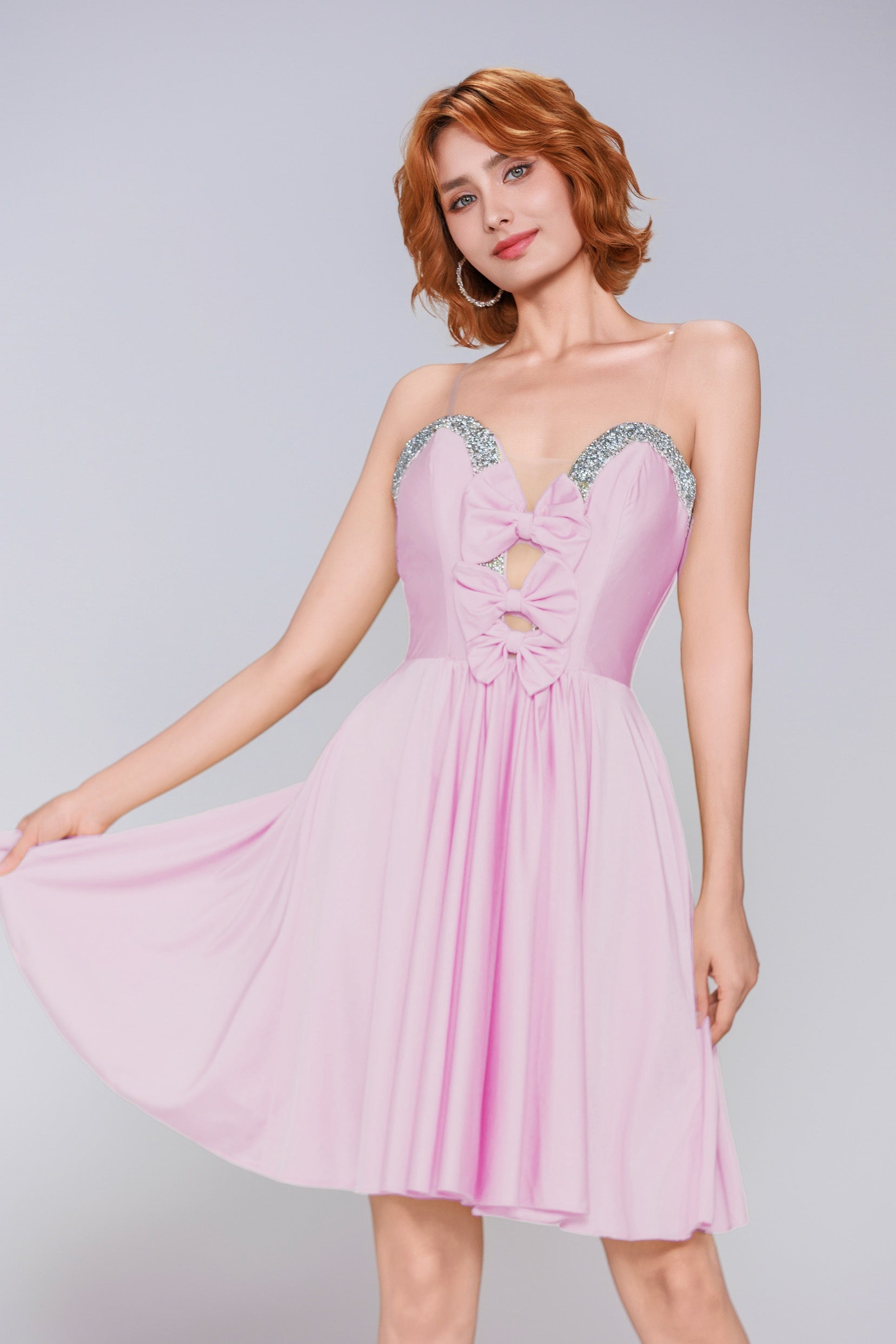 A-Line Mini Stretch Crepe Homecoming Dress CS0980