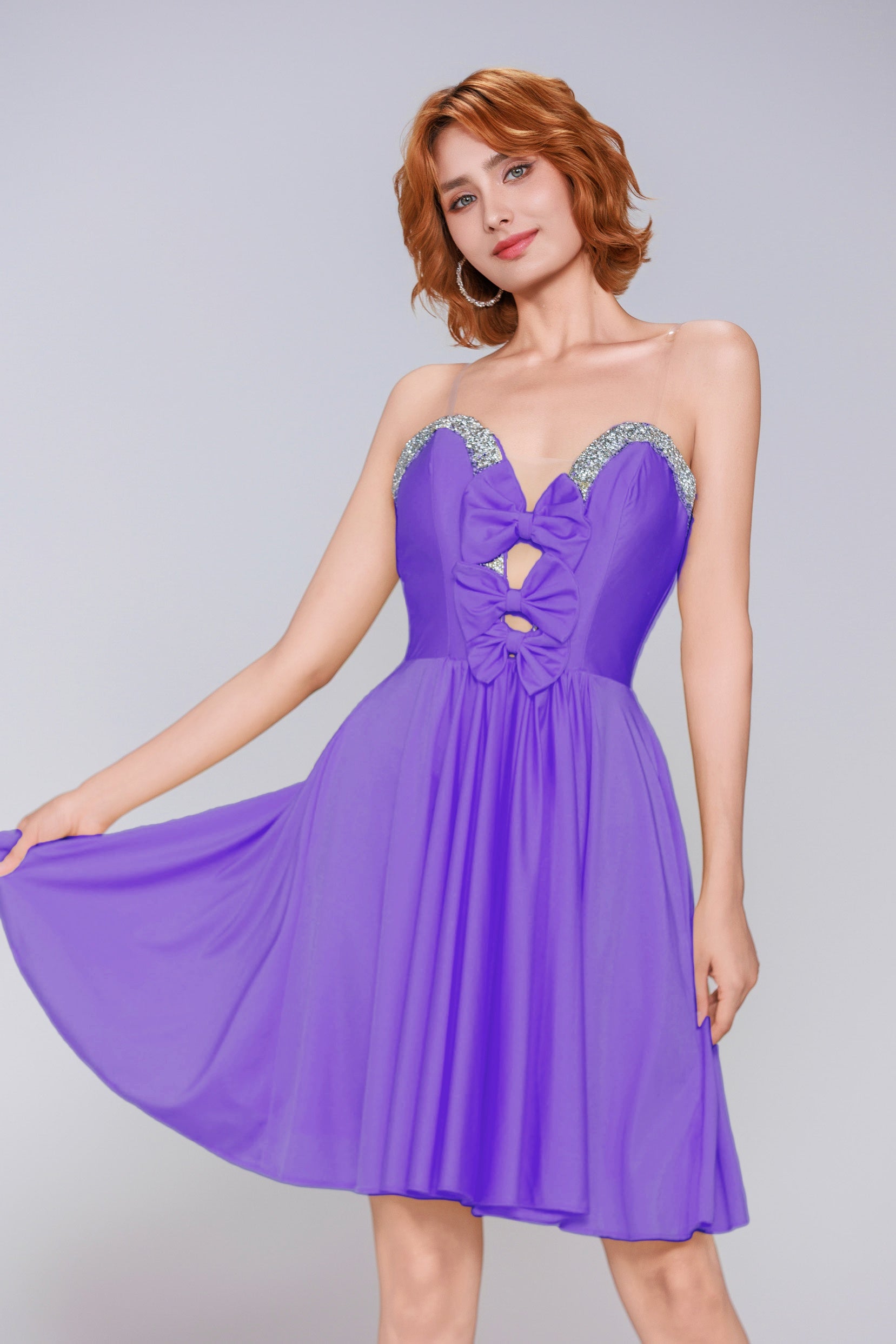 A-Line Mini Stretch Crepe Homecoming Dress CS0980