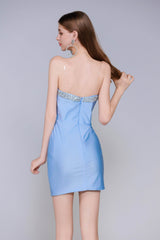 Sheath-Column Mini Stretch Crepe Homecoming Dress CS0981 - COCOMELODY