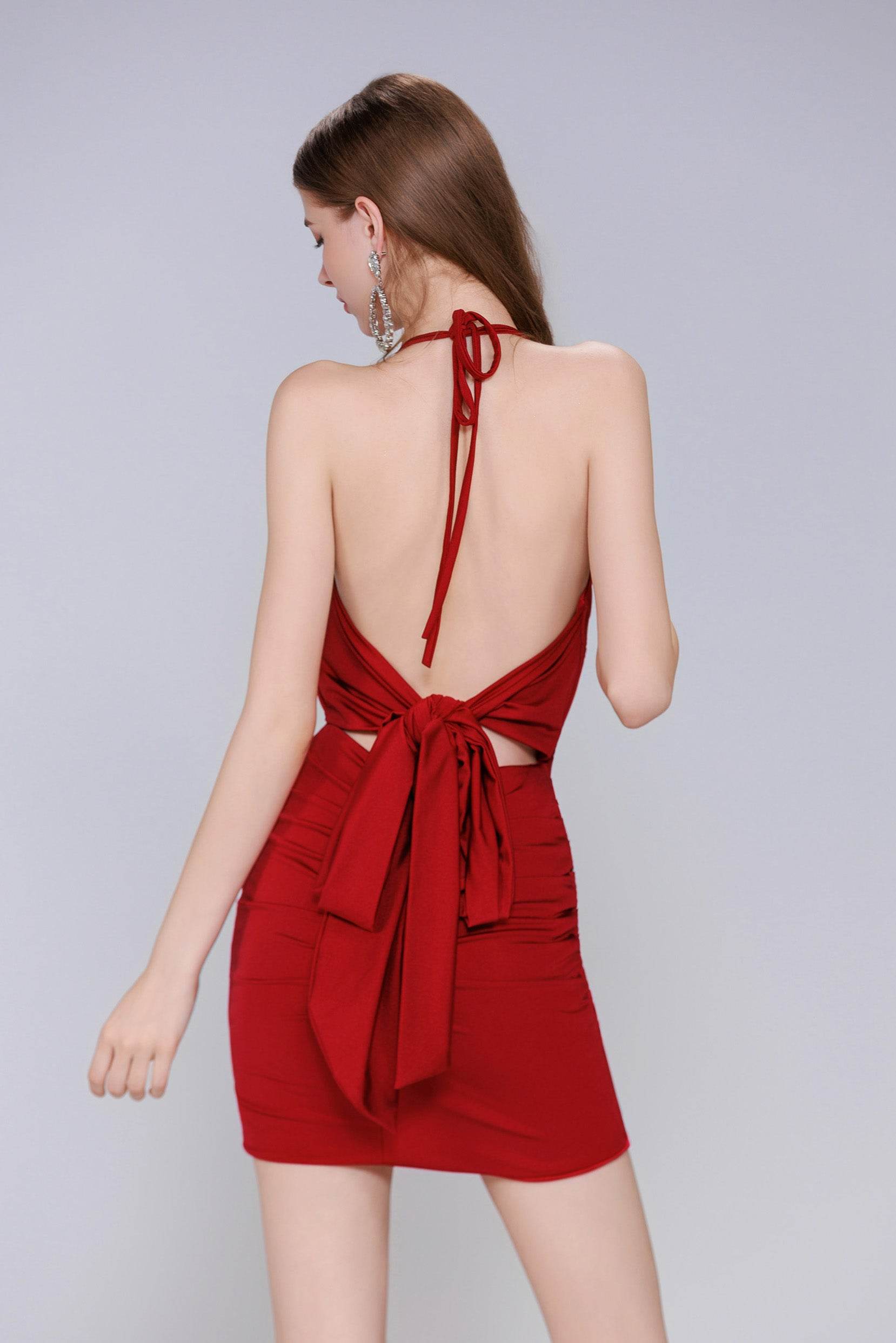 Sheath-Column Mini Stretch Crepe Homecoming Dress CS0982 - COCOMELODY