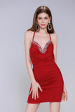Sheath-Column Mini Stretch Crepe Homecoming Dress CS0982 - COCOMELODY