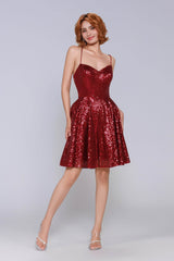 A-Line Mini Sequined Homecoming Dress CS0983 - COCOMELODY