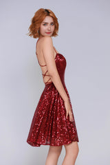 A-Line Mini Sequined Homecoming Dress CS0983 - COCOMELODY
