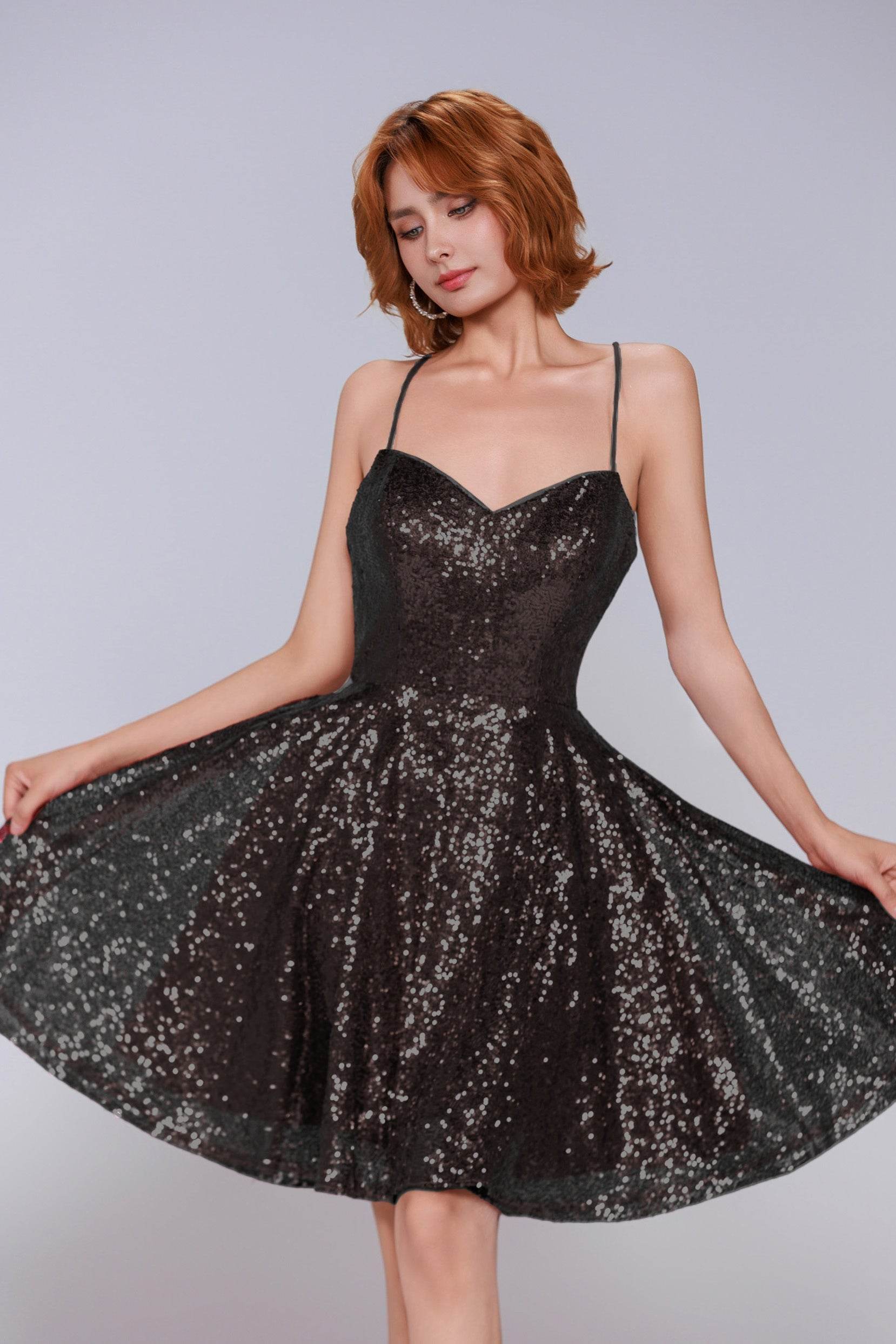 A-Line Mini Sequined Homecoming Dress CS0983 - COCOMELODY