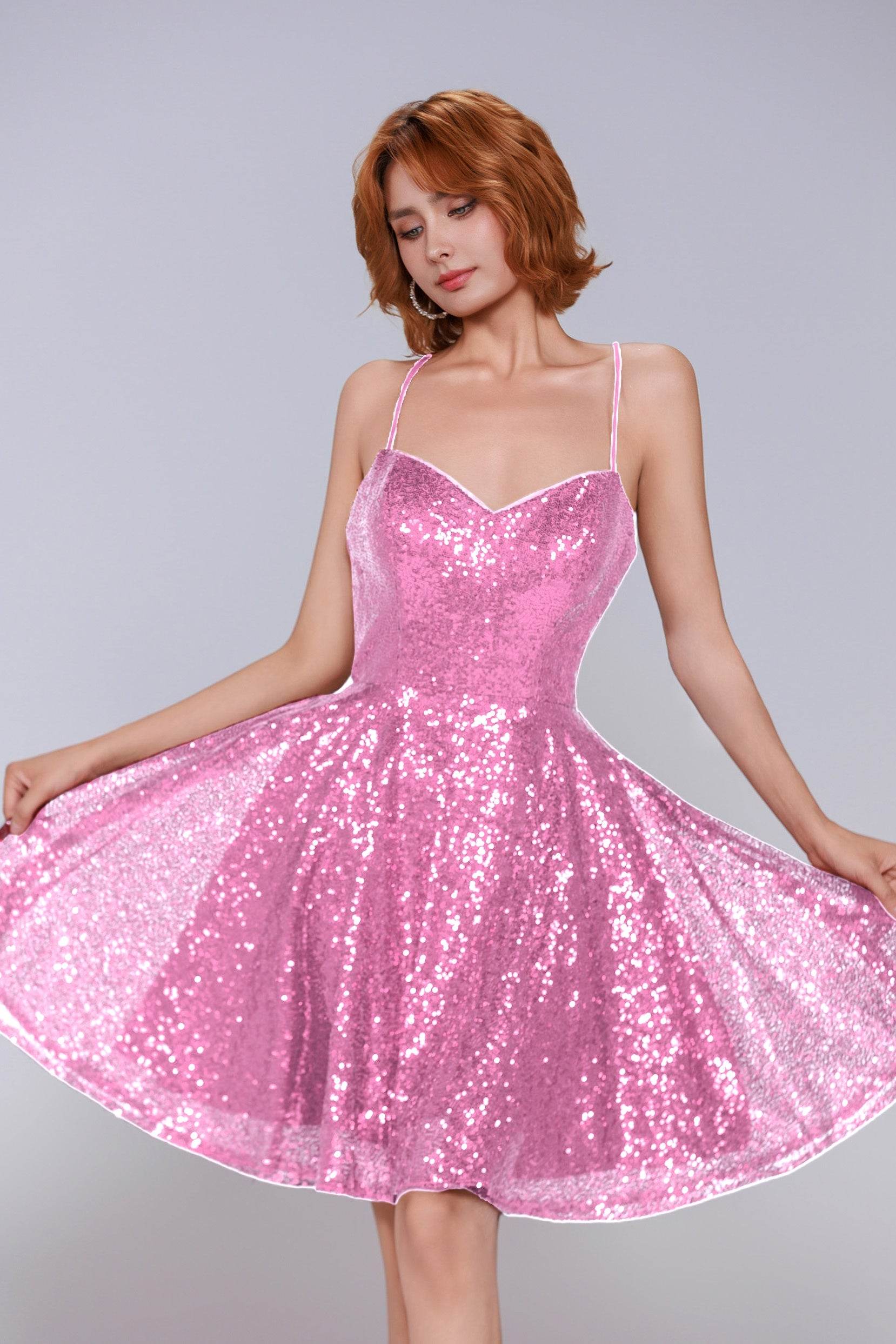 A-Line Mini Sequined Homecoming Dress CS0983 - COCOMELODY