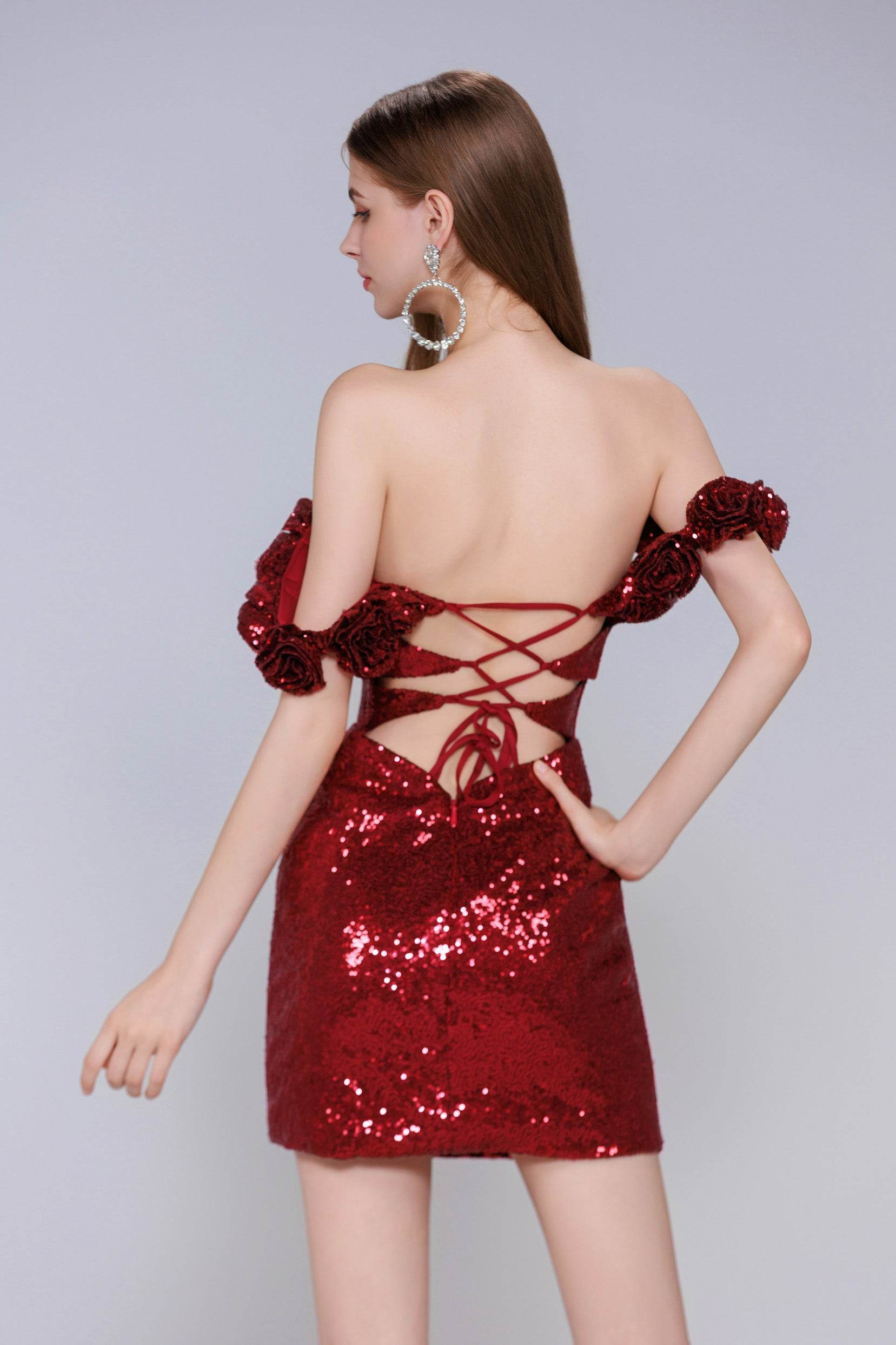 Sheath-Column Mini Sequined Homecoming Dress CS0984 - COCOMELODY