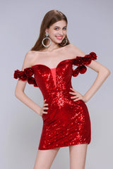 Sheath-Column Mini Sequined Homecoming Dress CS0984 - COCOMELODY