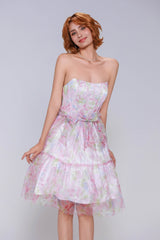 A-Line Mini Printed Gauze Homecoming Dress CS0986 - COCOMELODY