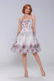 A-Line Mini Printed Gauze Homecoming Dress CS0988 - COCOMELODY