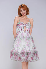 A-Line Mini Printed Gauze Homecoming Dress CS0988 - COCOMELODY