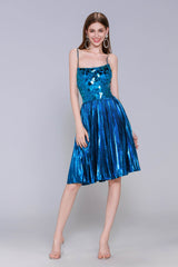 A-Line Mini Metallic Homecoming Dress CS0990 - COCOMELODY