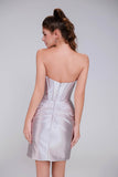 Sheath-Column Mini Stretch Satin Homecoming Dress CS0991 - COCOMELODY