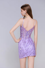 Sheath-Column Mini Sequined Homecoming Dress CS0992 - COCOMELODY