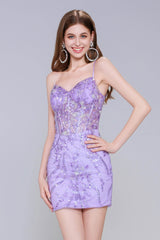 Sheath-Column Mini Sequined Homecoming Dress CS0992 - COCOMELODY