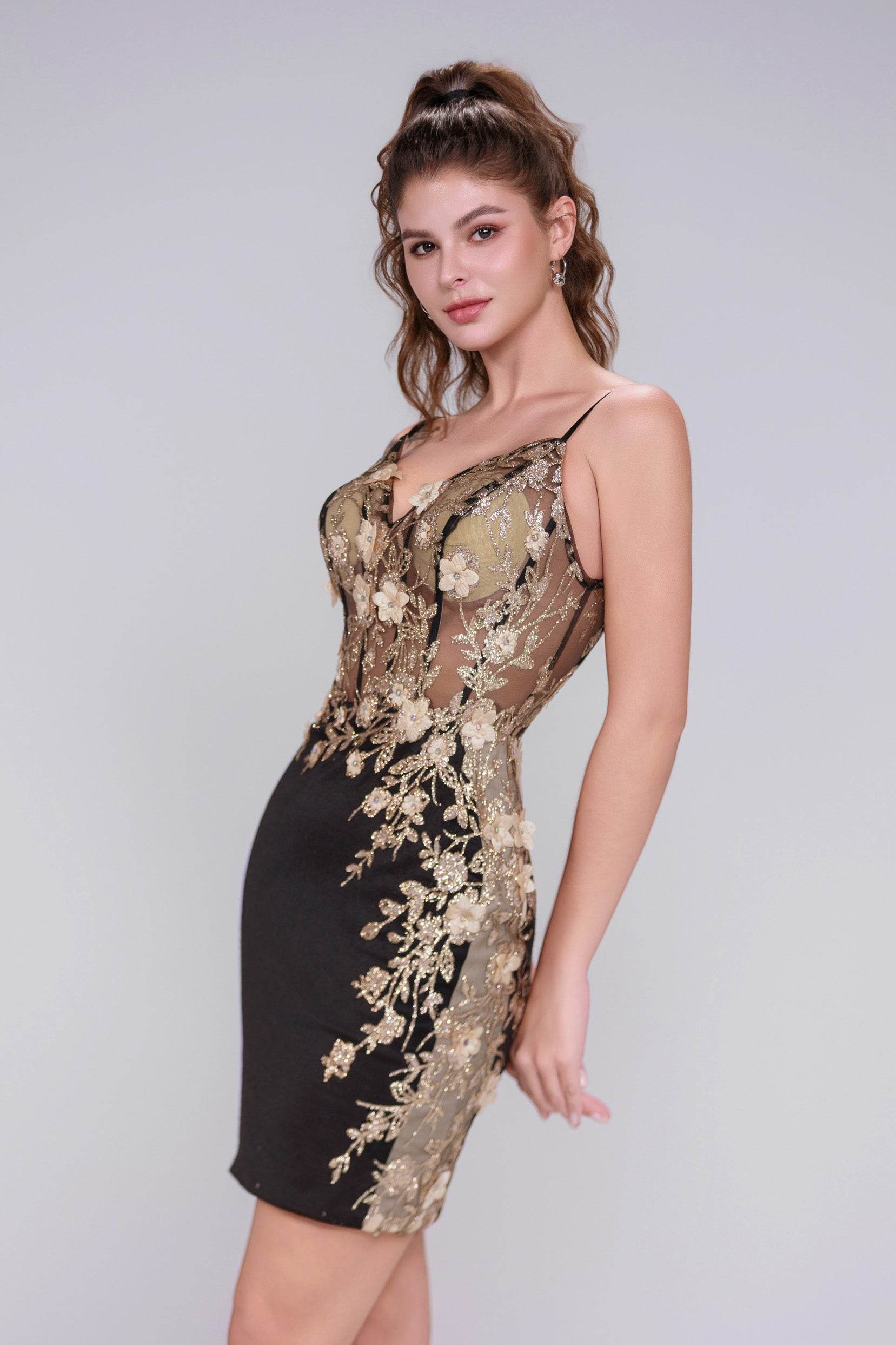 Sheath-Column Mini Stretch Crepe Homecoming Dress CS0993 - COCOMELODY