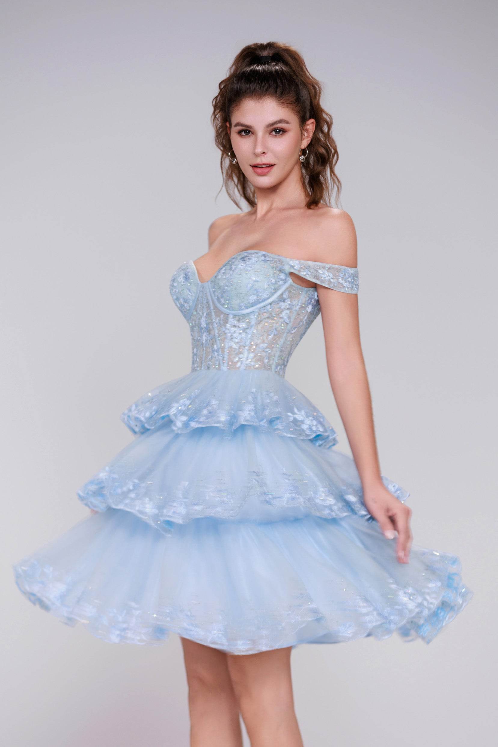 Ball Gown Mini Tulle Homecoming Dress CS0994 - COCOMELODY