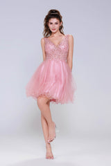 A-Line Mini Tulle Homecoming Dress CS0995 - COCOMELODY