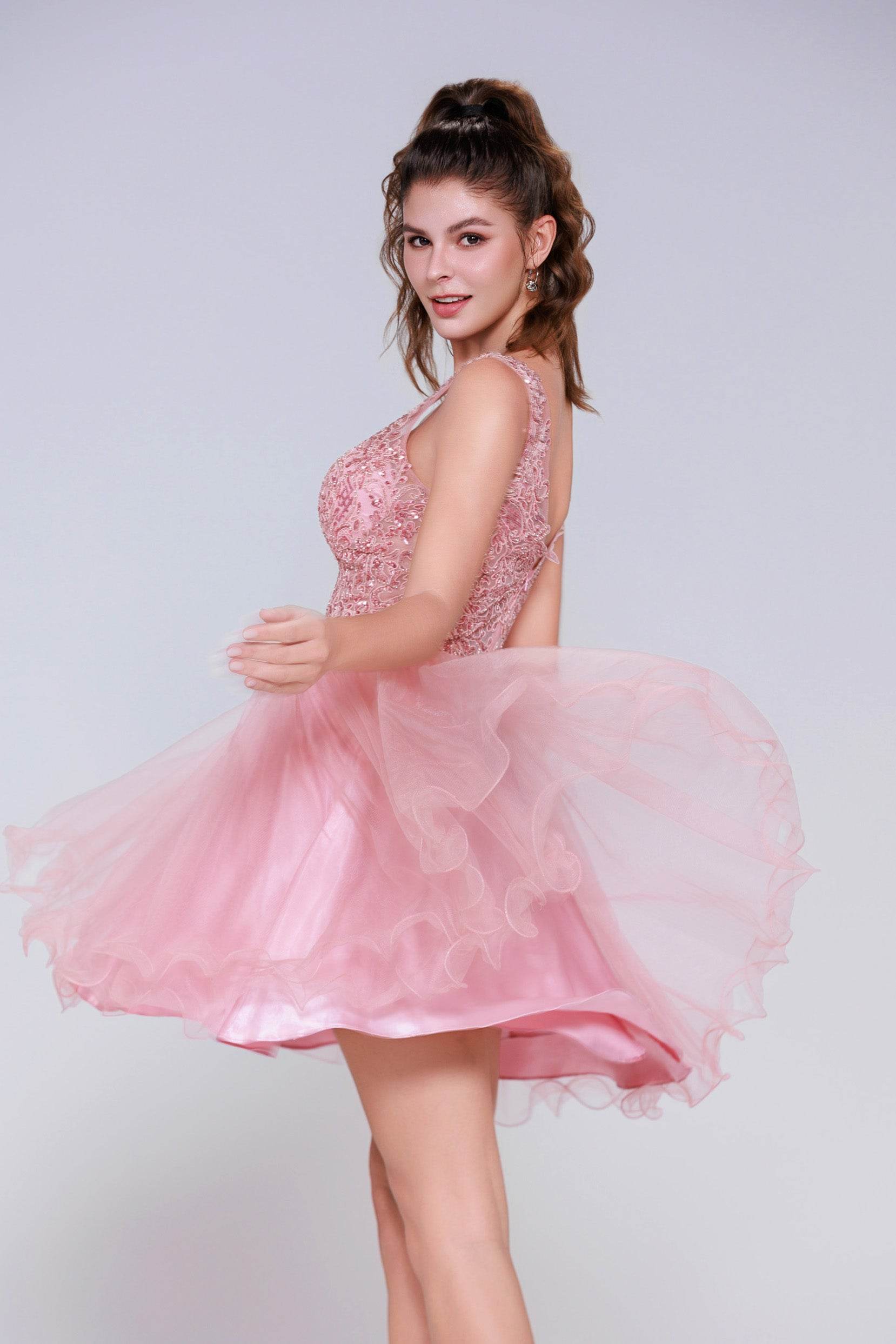 A-Line Mini Tulle Homecoming Dress CS0995 - COCOMELODY