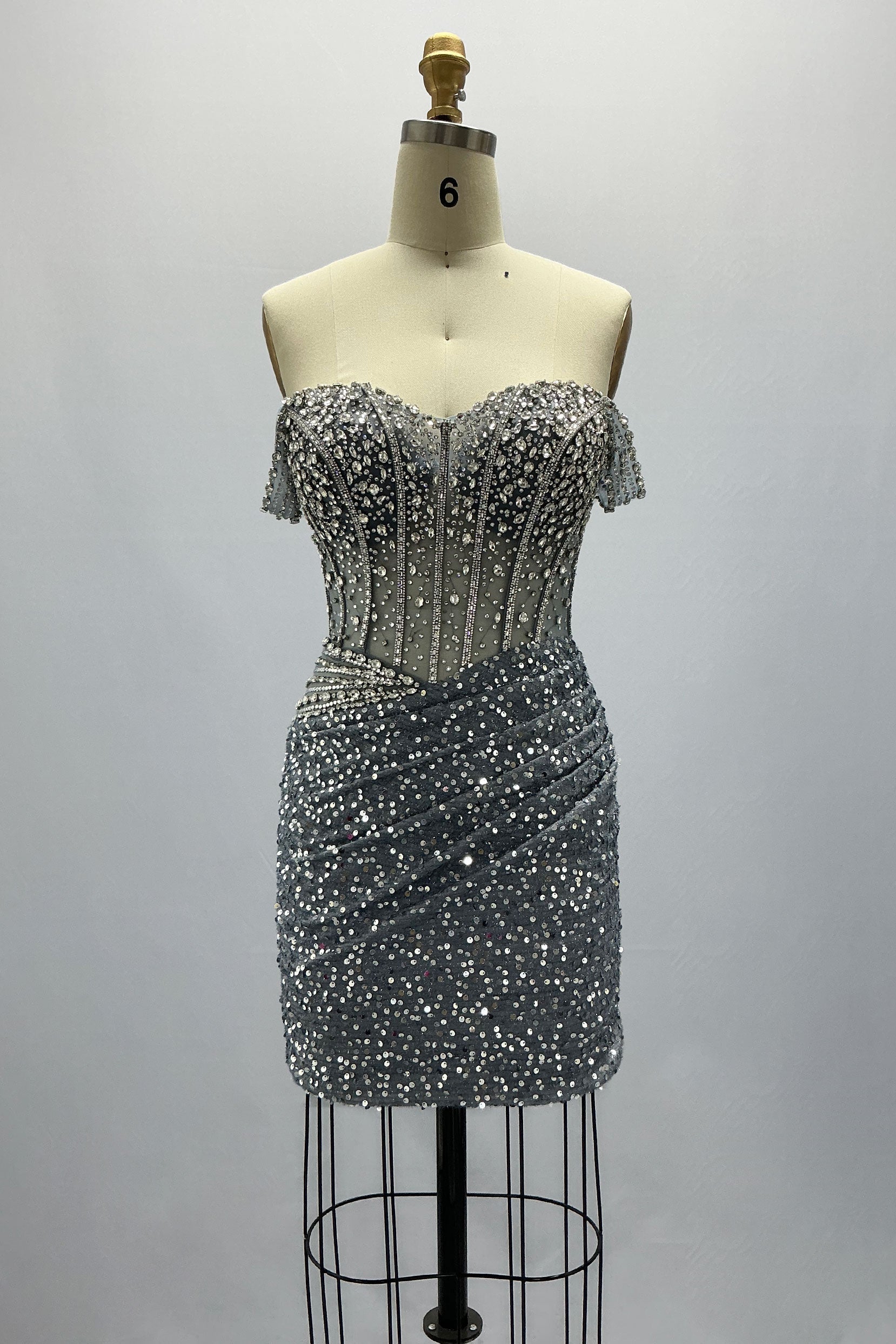 Sheath-Column Mini Sequined Homecoming Dress CS0996