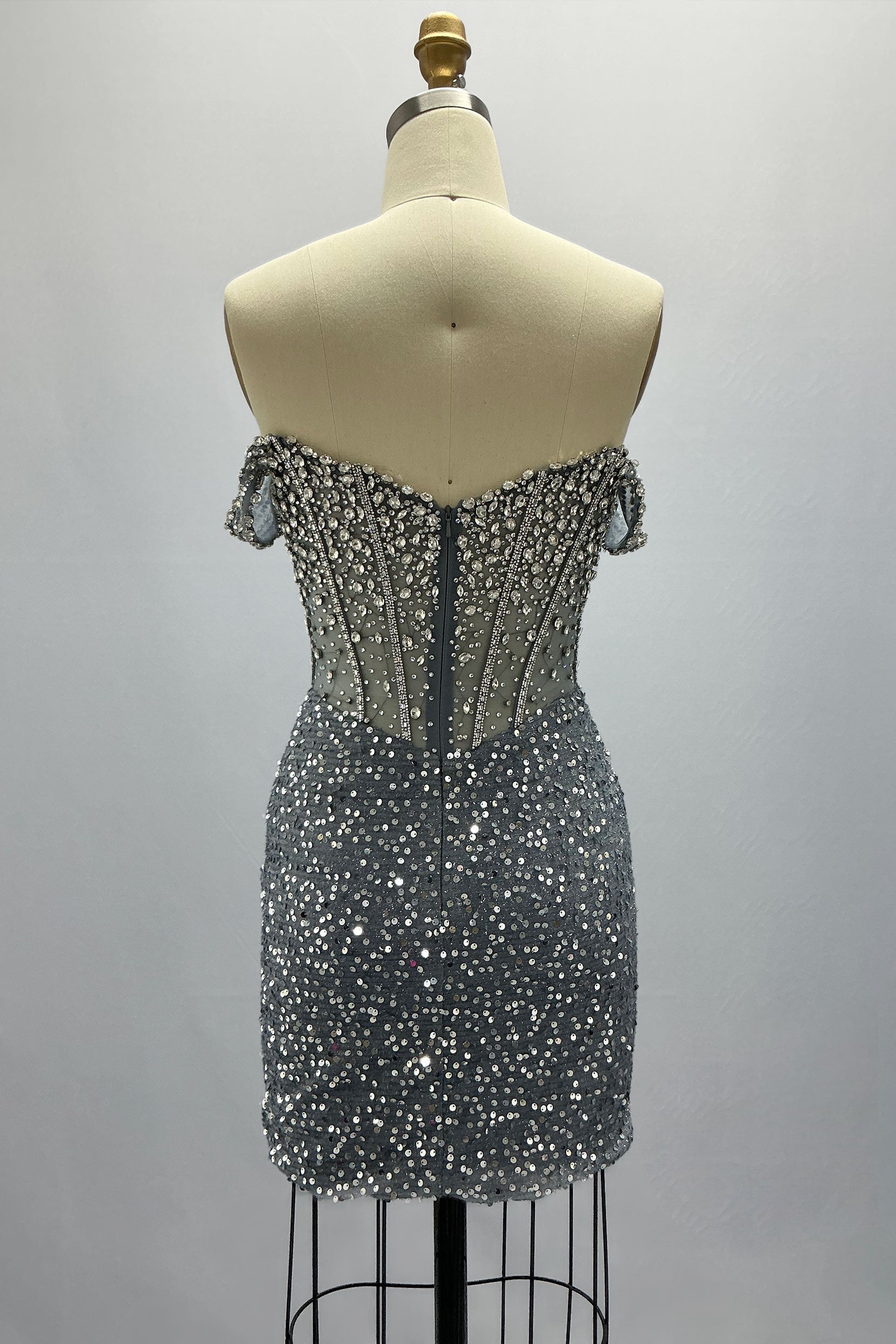Sheath-Column Mini Sequined Homecoming Dress CS0996