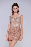Sheath-Column Mini Sequined Homecoming Dress CS0996 - COCOMELODY