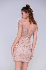 Sheath-Column Mini Sequined Homecoming Dress CS0997 - COCOMELODY