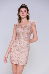 Sheath-Column Mini Sequined Homecoming Dress CS0997 - COCOMELODY