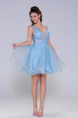 A-Line Mini Tulle Homecoming Dress CS1001 - COCOMELODY