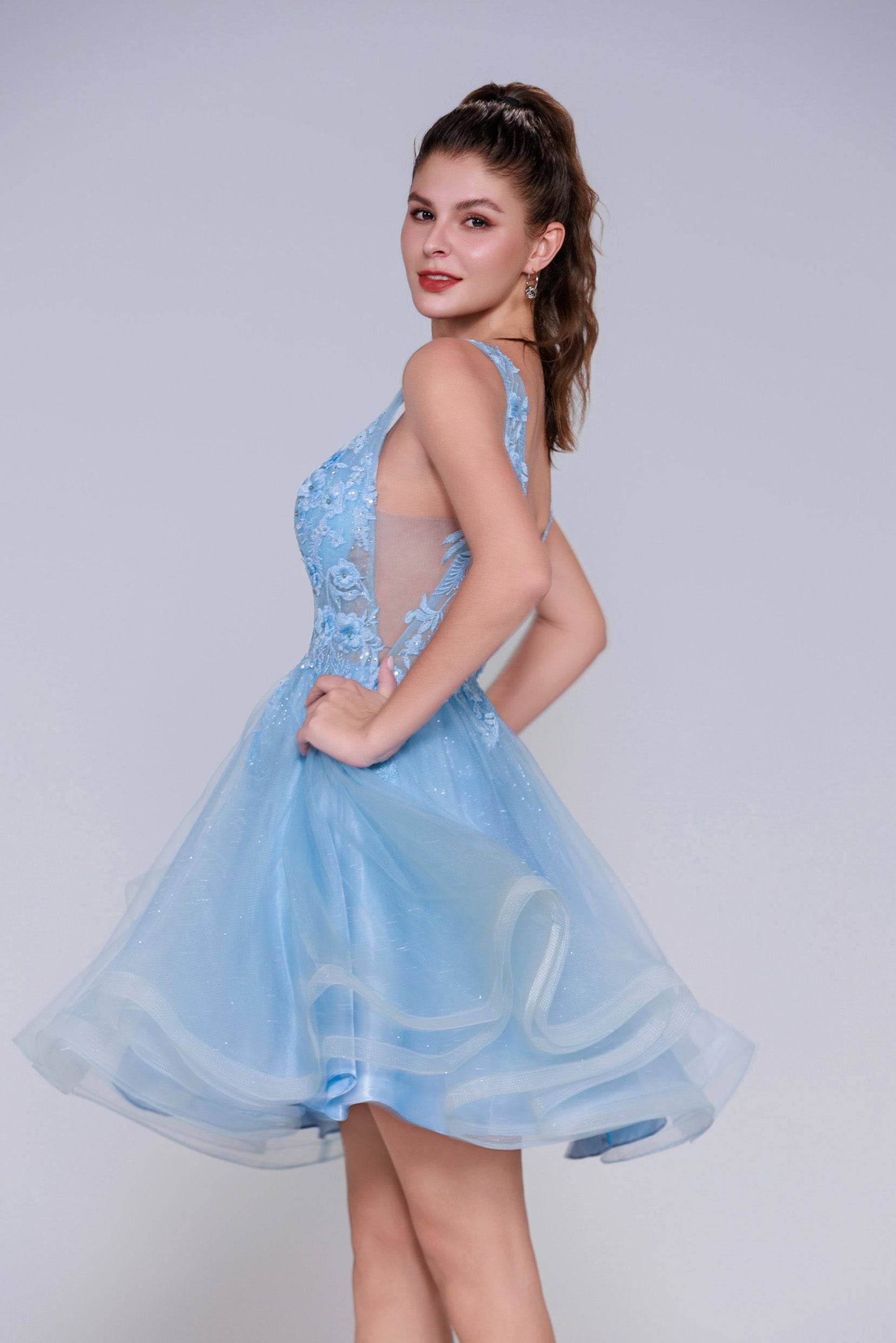 A-Line Mini Tulle Homecoming Dress CS1001 - COCOMELODY